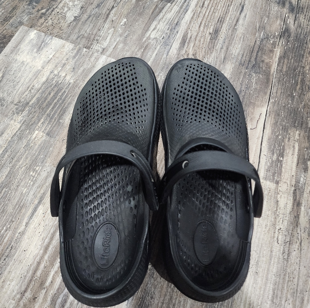 Black Perforated Clogs